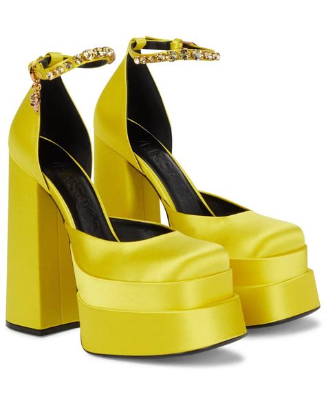 versace platform heels yellow|Versace platform heels medusa.